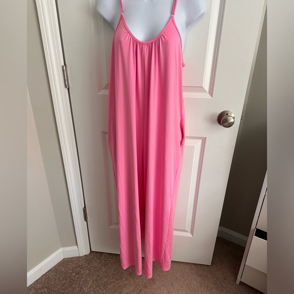 Womens Casual Loose Sleeveless Jumpsuit Spaghetti Strap Stretchy Wide Leg - Picture 6 of 8